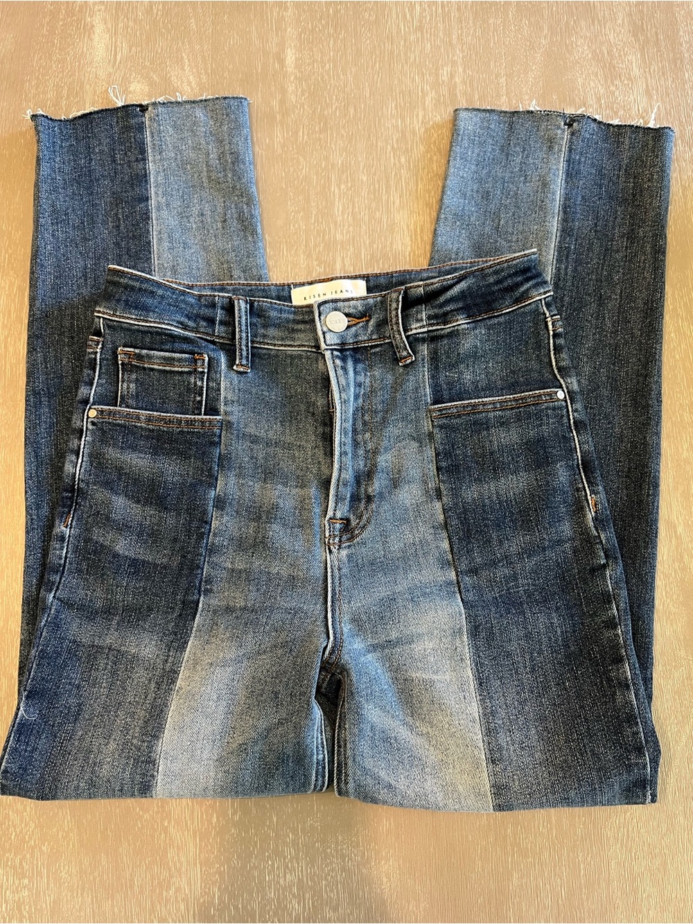 Risen Jeans High-Rise Two-Tone Blue Women's denim Jeans size 9/29 - Picture 3 of 13